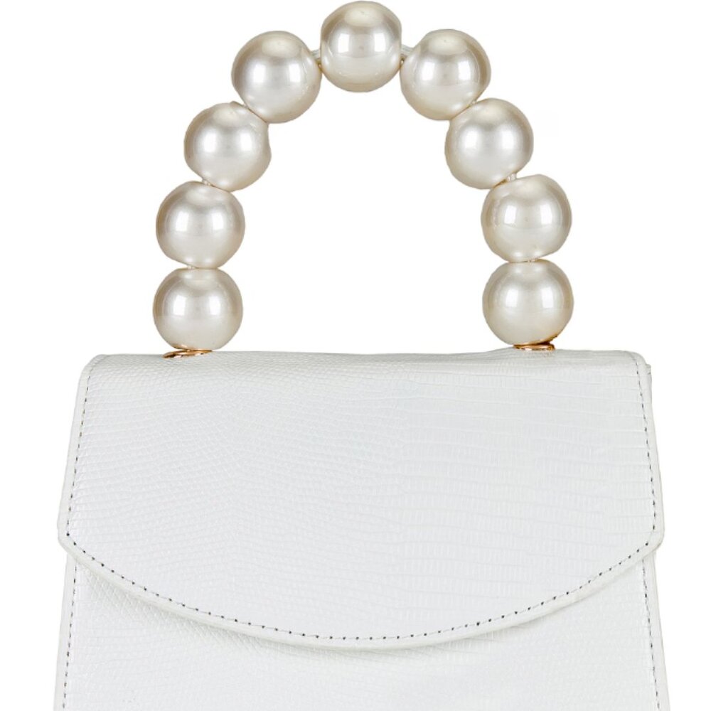 White Pearl Handle Bag